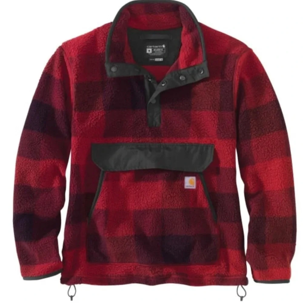 Carhartt Relaxed Fit 1/4 Snap Buffalo Fleece Pullover Jacket Size M​